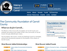 Tablet Screenshot of carrollcommunityfoundation.org